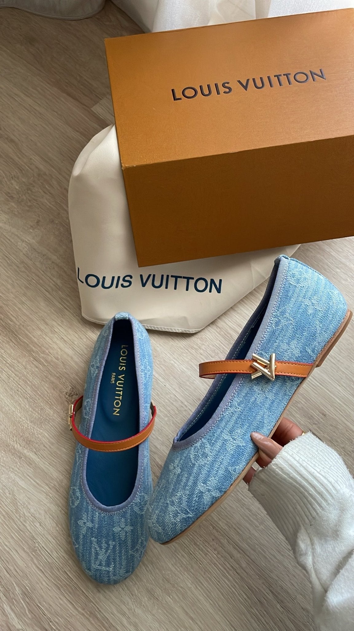 Denim Monogram Ballerina Flats – Timeless Luxury - ARGENTO STORE