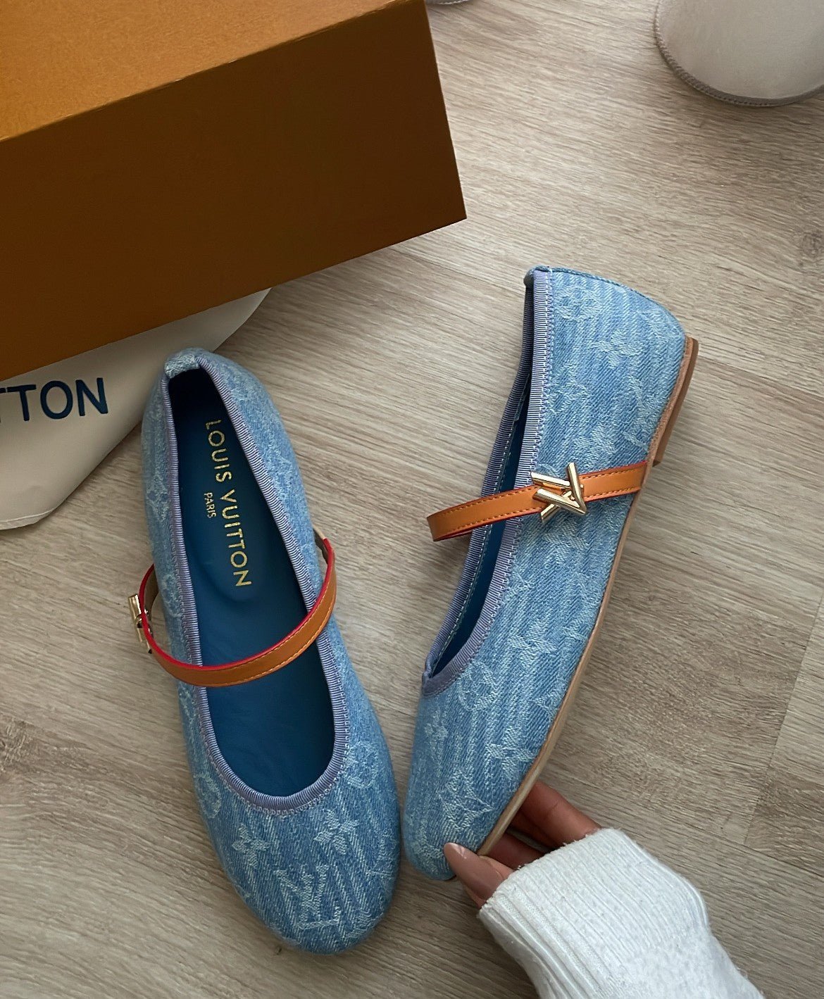 Denim Monogram Ballerina Flats – Timeless Luxury - ARGENTO STORE