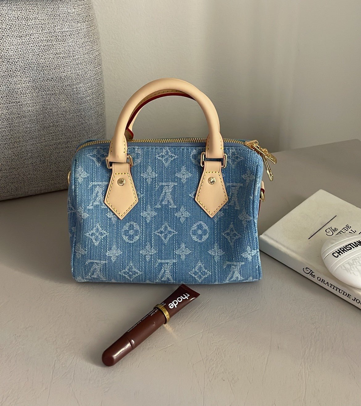 Luxury Denim Monogram Handbag size 20cm - ARGENTO STORE