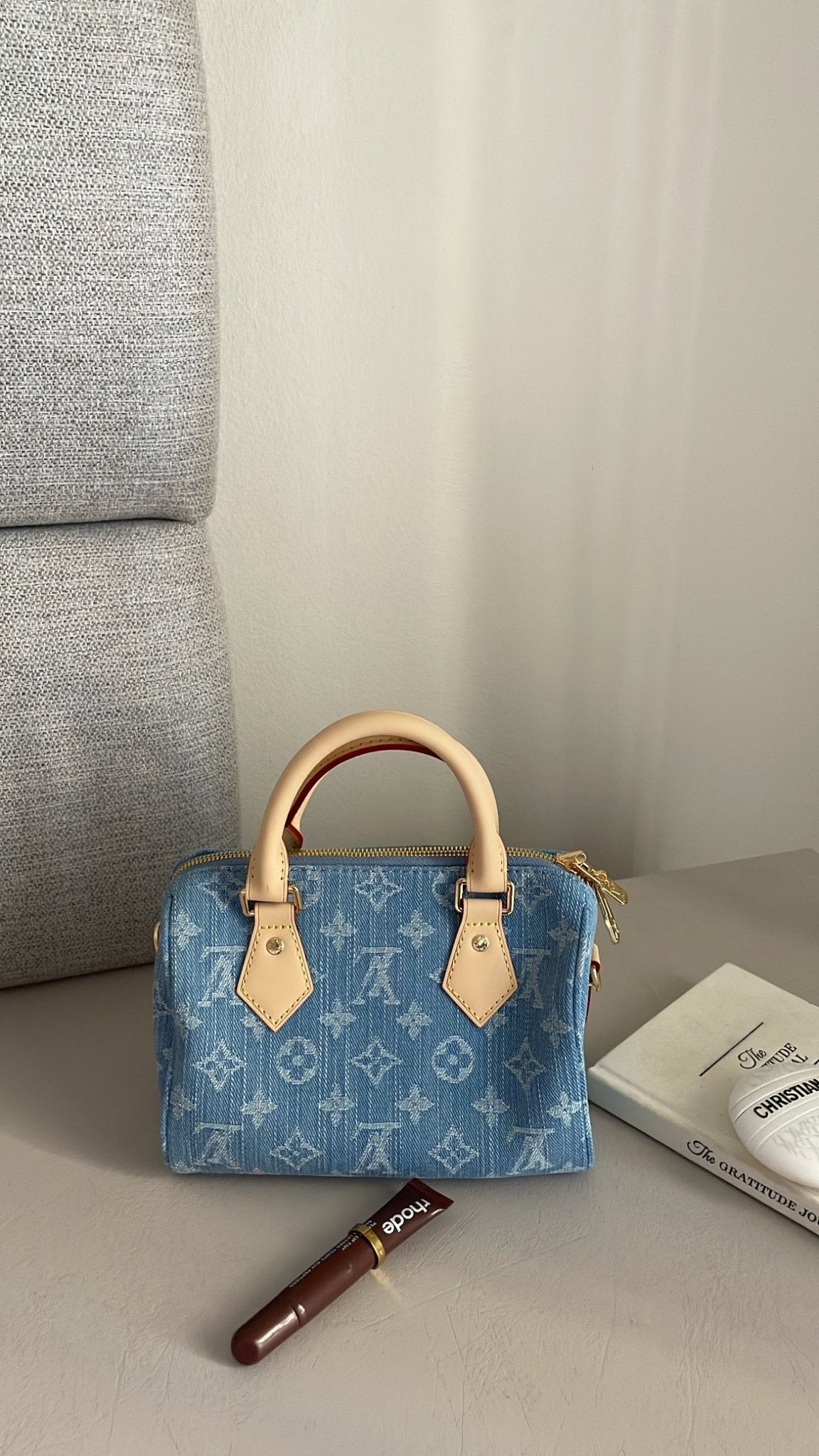 Luxury Denim Monogram Handbag size 20cm - ARGENTO STORE