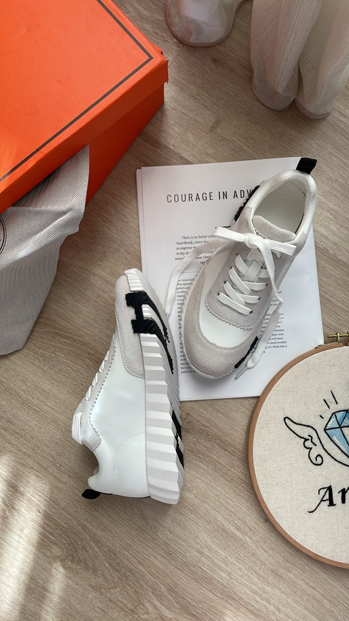 High-End Urban Chunky Sneakers in White & Beige Suede - ARGENTO STORE