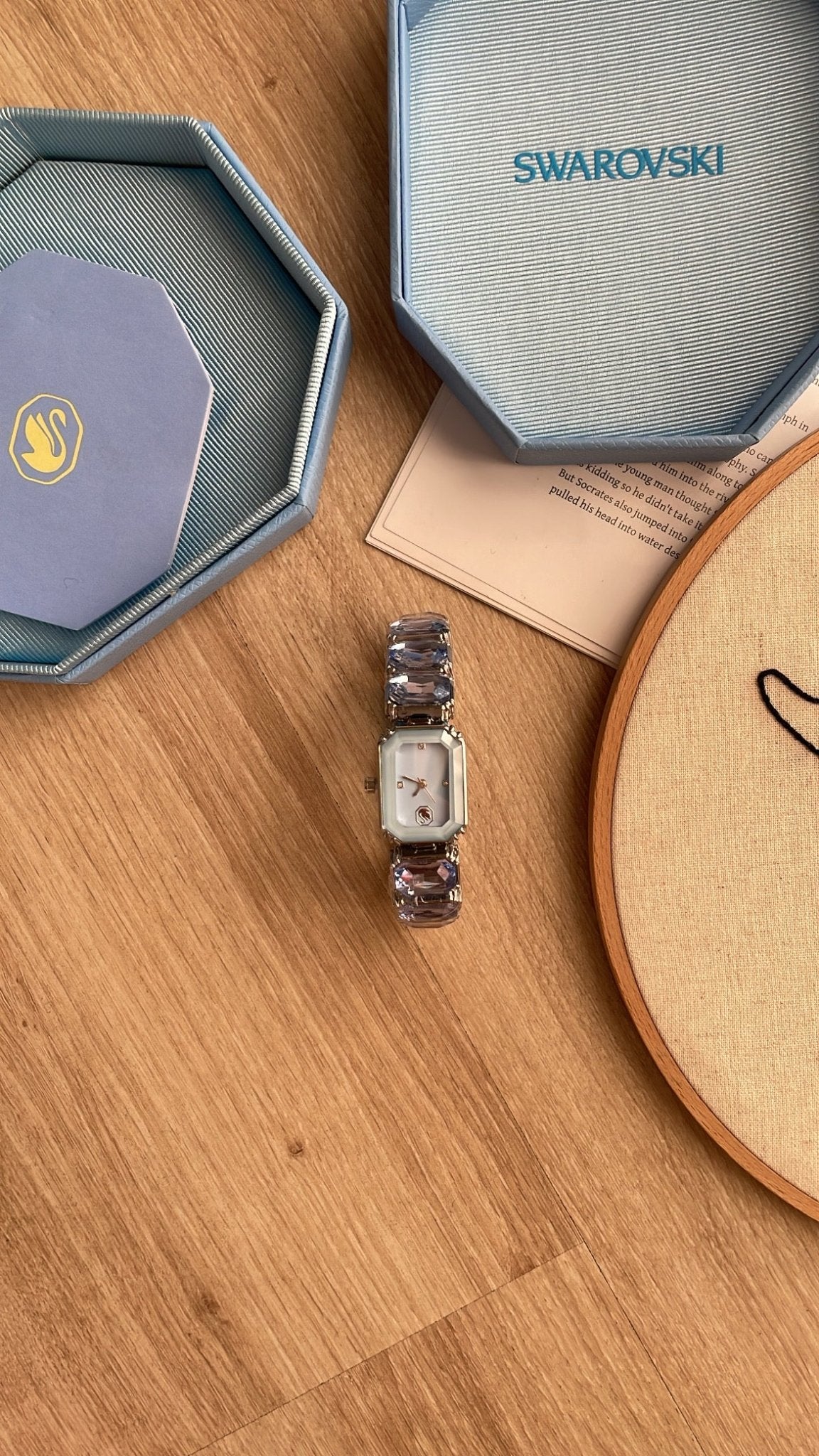 Luxury Crystal-Bracelet Watch in Light Blue - ARGENTO STORE