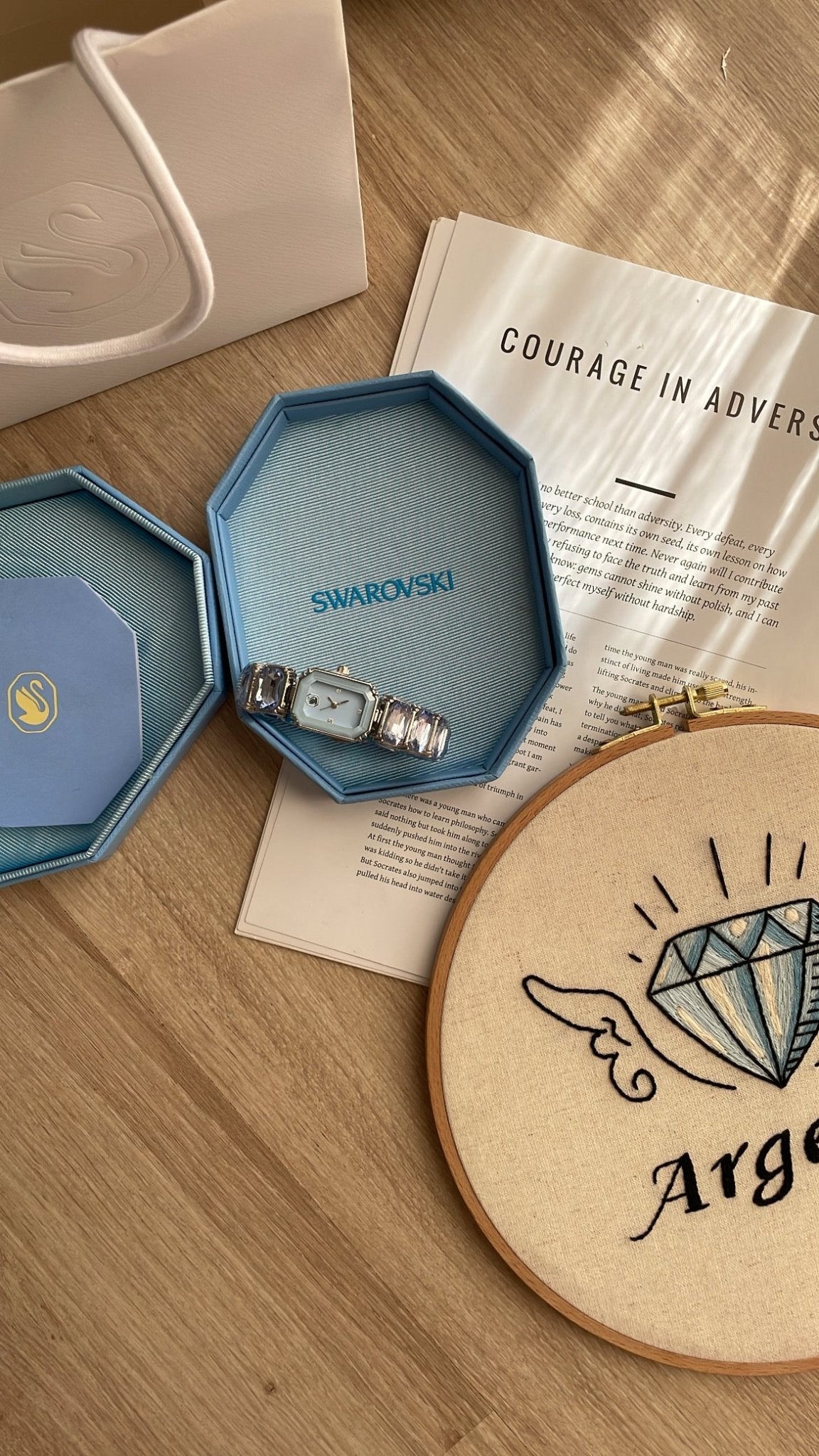 Luxury Crystal-Bracelet Watch in Light Blue - ARGENTO STORE