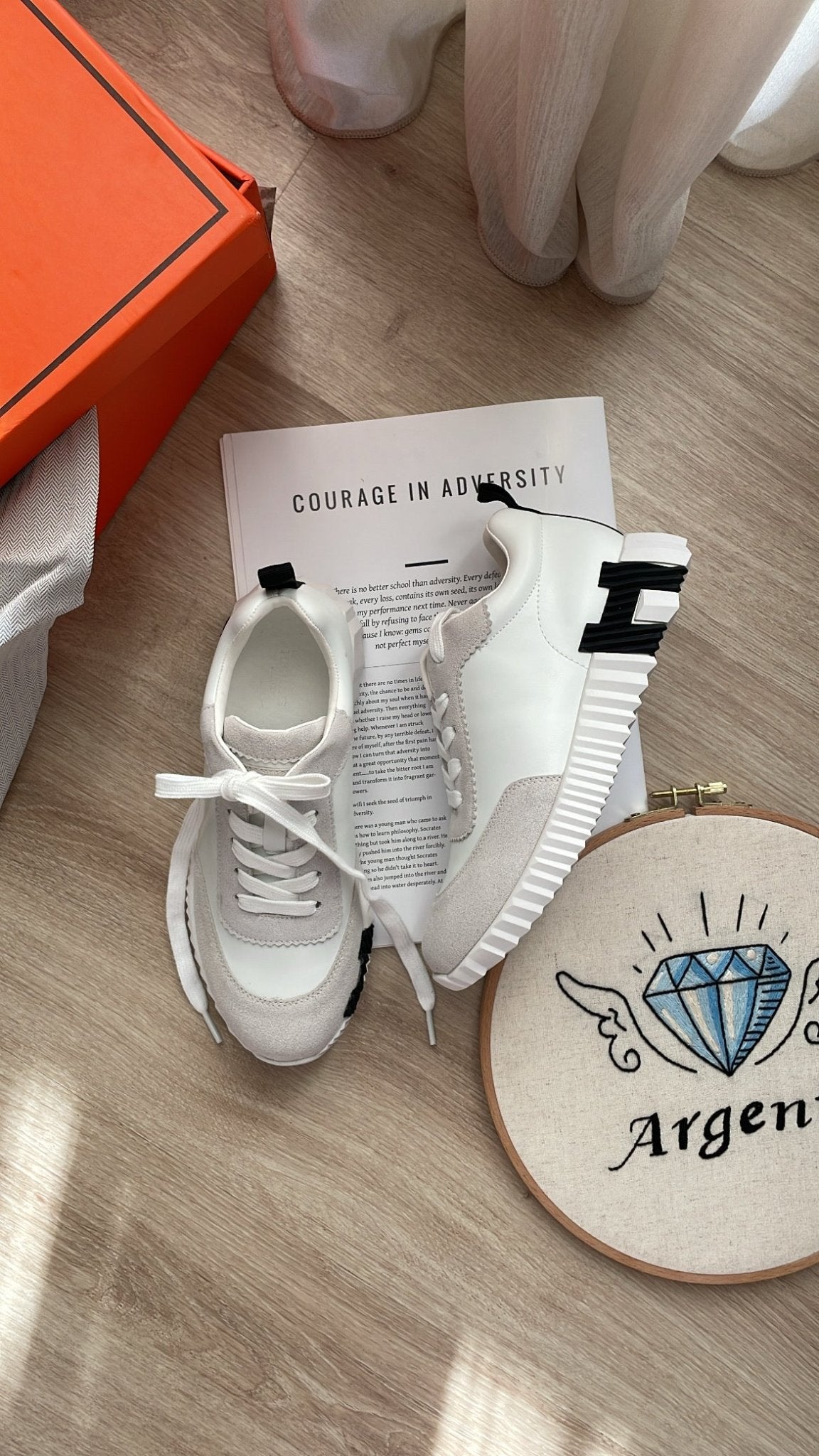 High-End Urban Chunky Sneakers in White & Beige Suede - ARGENTO STORE