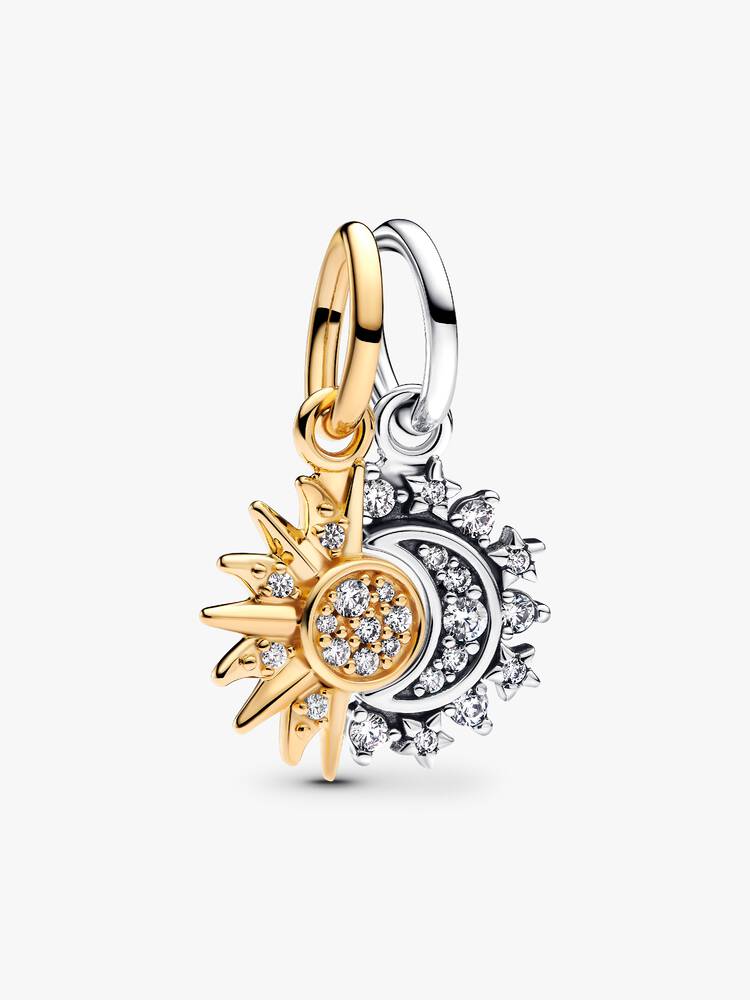 Two-Tone Celestial Sun & Moon Dangle - ARGENTO STORE