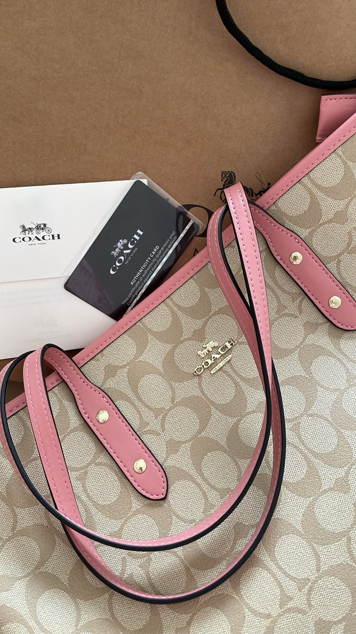 Signature Beige Tote Bag with Soft Pink Details - ARGENTO STORE